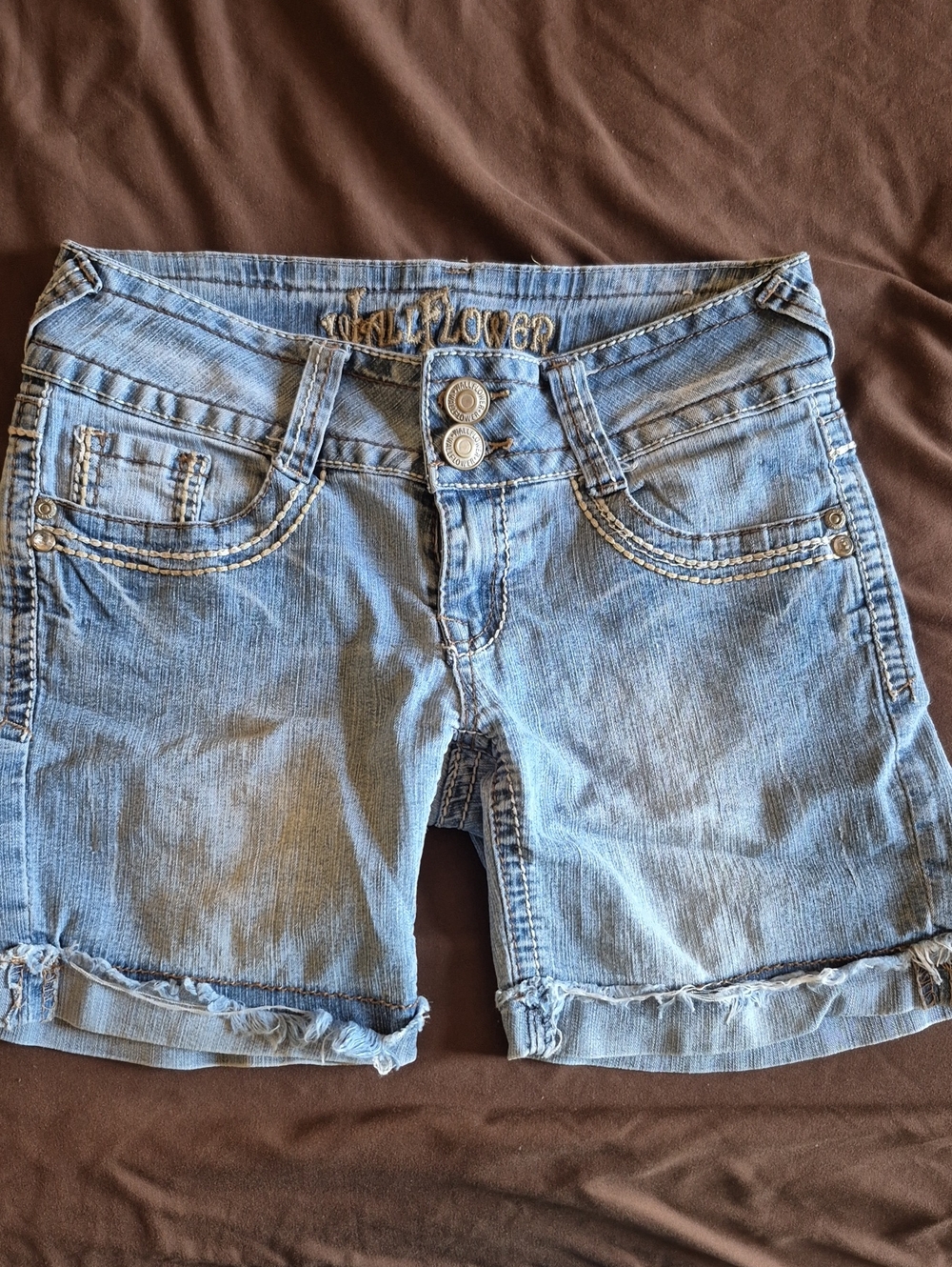 Wallflower Size 3Light Blue Denim Women's Shorts - Casual Frayed Hem